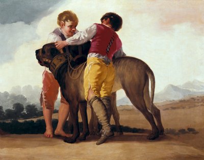 Ragazzi con mastino, c.1786 da Francisco de Goya