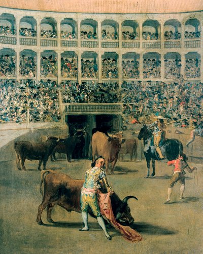 Corrida con mantello o i colpi del mantello. Dipinto su metallo di Francisco de Goya y Lucientes, 1793 da Francisco de Goya