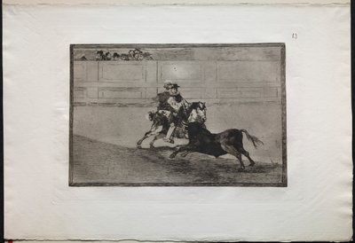 Corride: Un cavaliere spagnolo a cavallo nell