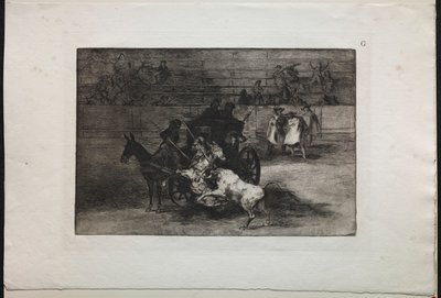 Corride: Lotta in una carrozza trainata da due muli da Francisco de Goya