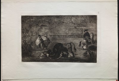 Corride: Il cane liberato sul toro da Francisco de Goya