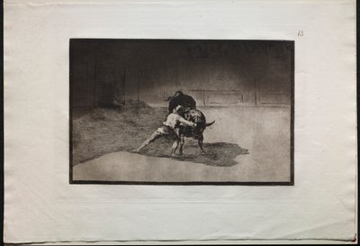 Corride: Il famoso Martincho piazza le banderillas giocando con il movimento del suo corpo da Francisco de Goya