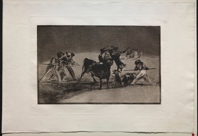 Corride: i Mori usano gli asini come barriera per difendersi dal toro..., 1876 da Francisco de Goya
