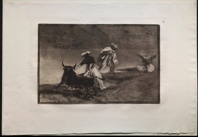 Corride: Giocano un altro con il mantello in un recinto da Francisco de Goya