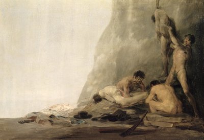 Cannibali che preparano le loro vittime, o I corpi di Jean de Brebeuf e Gabriel Lallemant scorticati dagli Irochesi nel 1649 da Francisco de Goya