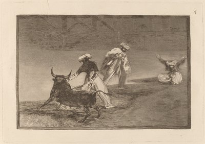 Giocano un altro con il mantello in un recinto da Francisco de Goya
