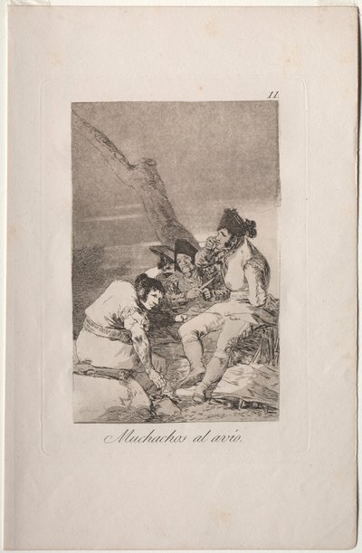 Caprichos: Ragazzi che si preparano da Francisco de Goya