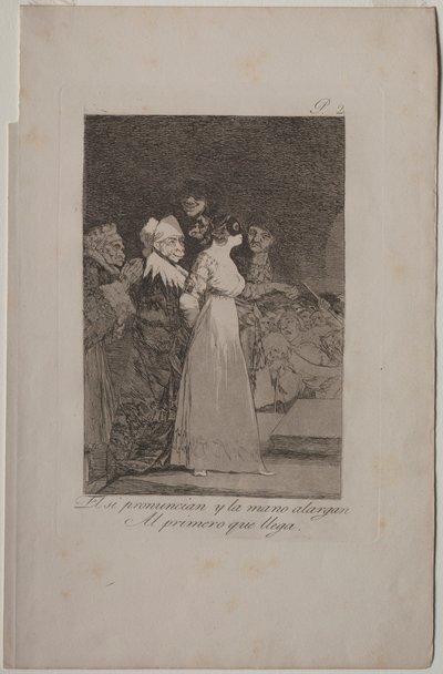 Caprichos: Dicono di sì e danno la mano al primo venuto da Francisco de Goya