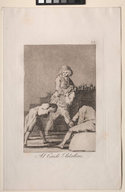 Caprichos: Al conte palatino o conte del palato da Francisco de Goya
