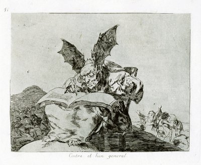 Contro il bene comune. Tavola 71 da I Disastri della Guerra, 1810-1820 da Francisco de Goya