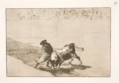 Il molto talentuoso allievo di Falces, celebrato nel suo mantello, inganna il toro con i movimenti del suo corpo da Francisco de Goya