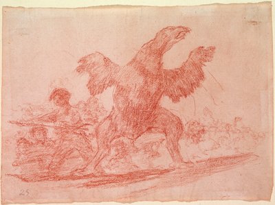 I disastri della guerra: Il grifone carnivoro (disegno preparatorio in matita rossa per l