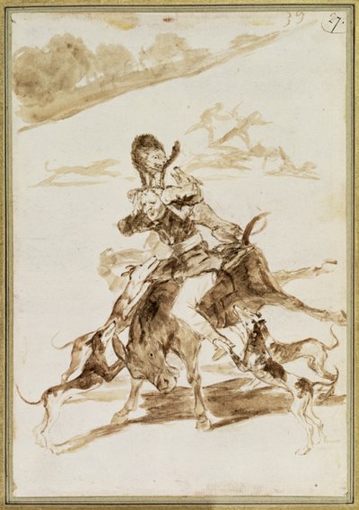 Cani che Attaccano un Uomo su un Mulo da Francisco de Goya