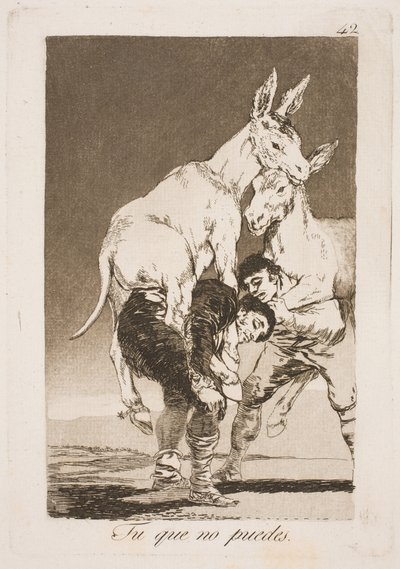 Tu che non puoi, devi portarmi sulla tua schiena da Francisco de Goya