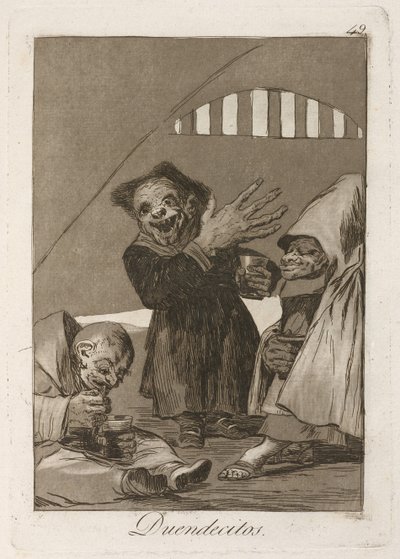 Duendecitos. Folletti. Da Los Caprichos, 1797-1798 da Francisco de Goya