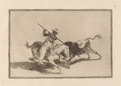 Il moro animoso Gazul è il primo a lanciare tori secondo le regole da Francisco de Goya