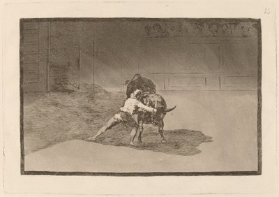 Il famoso Martincho mette le banderillas giocando con il toro con il movimento del suo corpo da Francisco de Goya