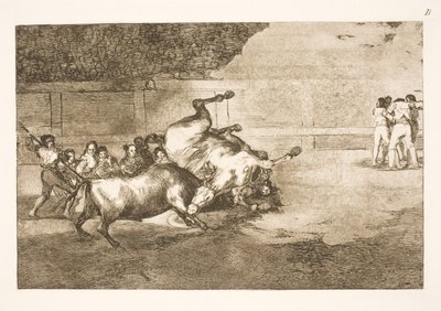 Cavallo gettato a terra da un toro da Francisco de Goya