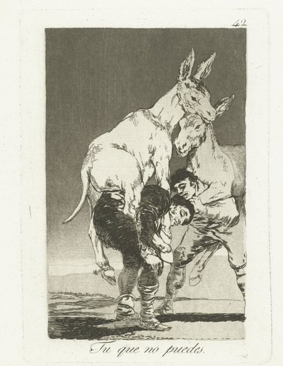 Tu che non puoi (Los Caprichos) da Francisco de Goya
