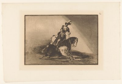 Imperatore Carlo V in combattimento con un toro (serie: La Tauromaquia, Corride) da Francisco de Goya