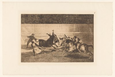 Uomo infilzato dal corno di un toro da Francisco de Goya