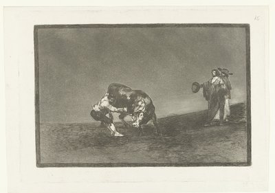 Martincho afferra un toro per il corno da Francisco de Goya
