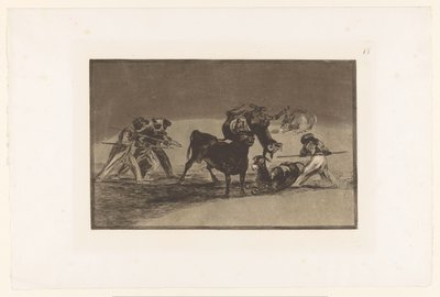 Mori e asini in lotta con un toro da Francisco de Goya