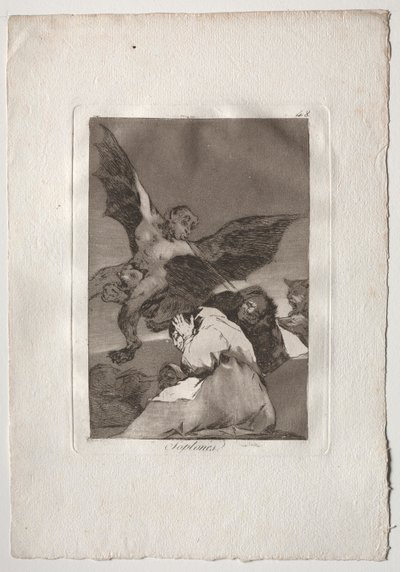 Ochenta Caprichos: Tale-Bearers-Blasts of Wind da Francisco de Goya