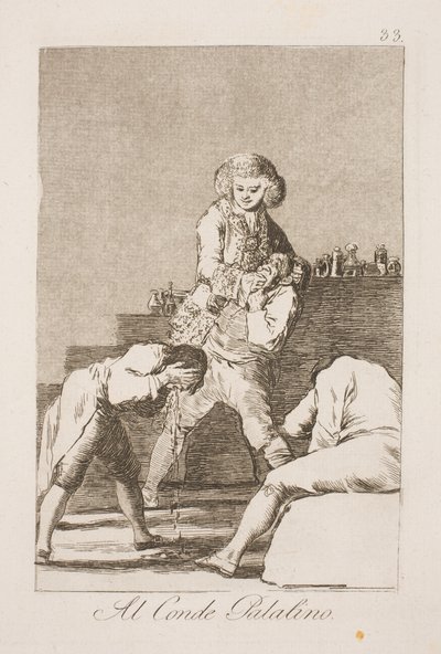 Il conte palatino. Ministro degli esteri Urquijo come ciarlatano da Francisco de Goya