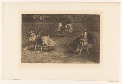 Picador infilza la sua lancia in un toro (La Tauromachia) da Francisco de Goya