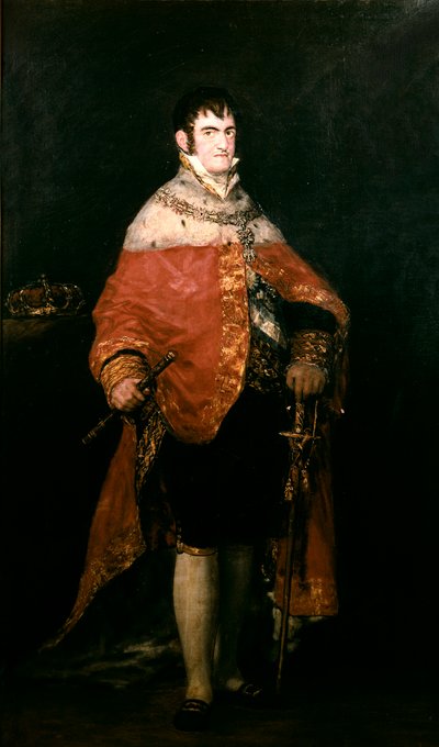 Ritratto del Re di Spagna, Ferdinando VII (1784-1833) con il suo manto reale da Francisco de Goya