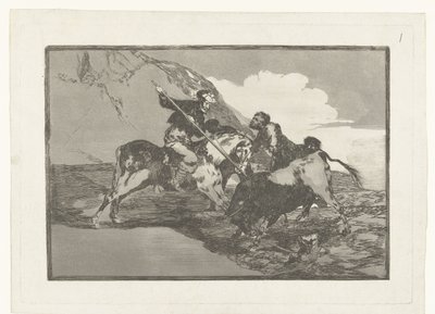 Caccia al toro a cavallo (La Tauromachia) da Francisco de Goya