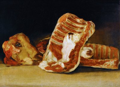 Natura morta con costole e testa di pecora, Il banco del macellaio da Francisco de Goya
