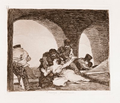 I disastri della guerra: Un uomo testimone dello stupro di sua moglie da Francisco de Goya