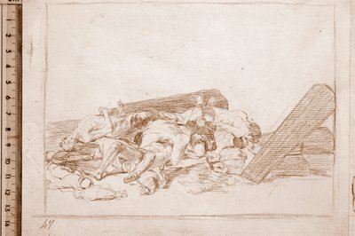 I disastri della guerra: Gozzi dei morti (disegno preparatorio) da Francisco de Goya
