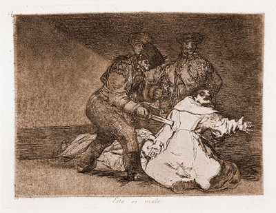 I disastri della guerra: Questo è male (incisione dal disegno preparatorio) da Francisco de Goya
