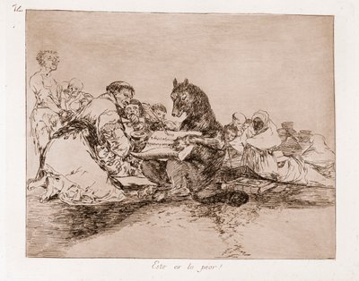 I disastri della guerra: Questo è il peggio (incisione dal disegno preparatorio) da Francisco de Goya