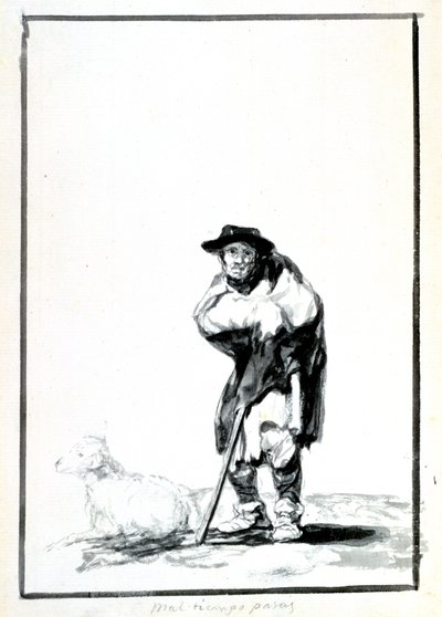 Il pastore, c1760-1820 da Francisco de Goya