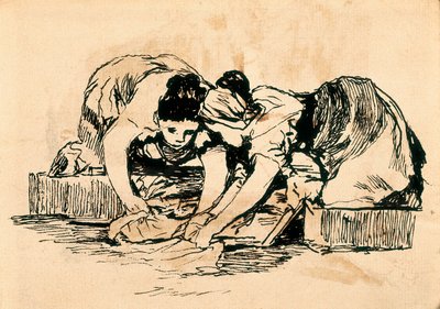 Le Lavandaie, fine XVIII-inizio XIX secolo (disegno) da Francisco de Goya