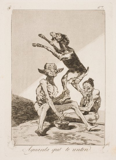 Aspetta che sia stato spalmato con unguento da Francisco de Goya