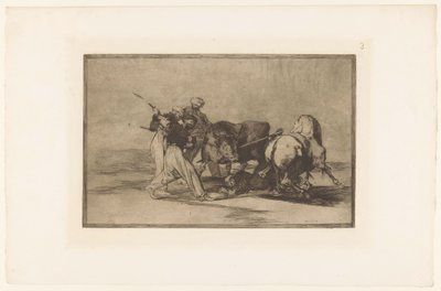 Quattro uomini cacciano un toro da Francisco de Goya