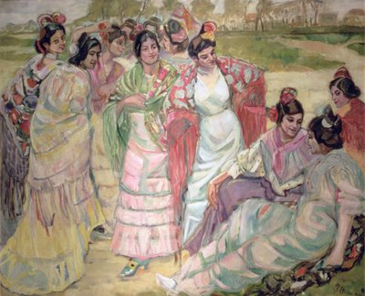 Donne con scialli da Francisco de Iturrino