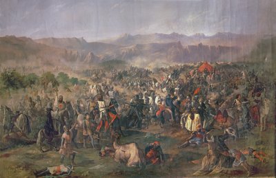Battaglia di Las Navas de Tolosa in cui i re di Castiglia sconfiggono gli Almohadi nel 1212 da Francisco de Paula van Halen