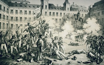 Rivoluzione spagnola del 1854 (litografia) da Francisco de Paula van Halen