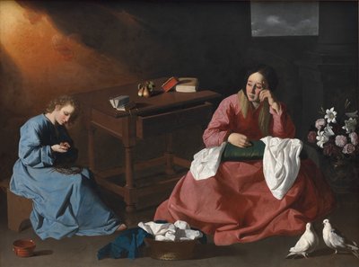 Cristo e la Vergine nella casa di Nazareth, c. 1640 da Francisco de Zurbaran