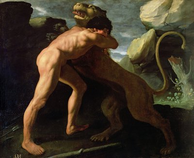 Ercole combatte con il leone di Nemea da Francisco de Zurbaran