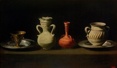 Natura morta con quattro recipienti da Francisco de Zurbaran