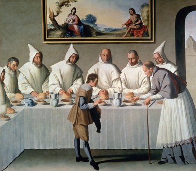 San Ugo di Cluny (1024-1109) nel Refettorio dei Certosini, 1633 da Francisco de Zurbaran