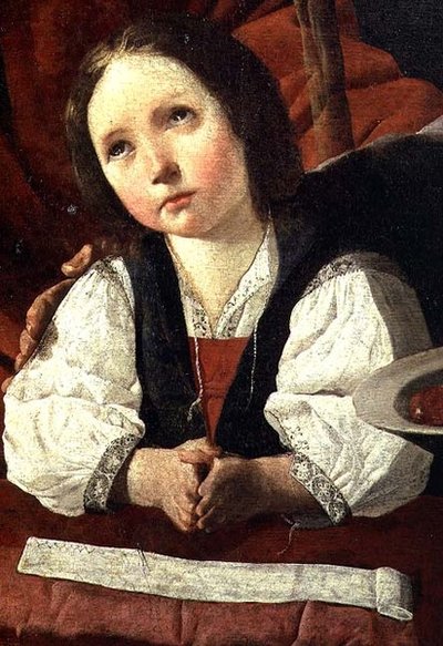La Sacra Famiglia, (dettaglio) del Bambino Gesù da Francisco de Zurbaran