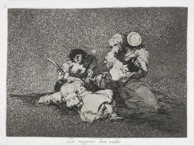 Le donne danno coraggio (Las mugeres dan valor) dalla serie I disastri della guerra (Los Desastres de la Guerra) da Francisco de Goya